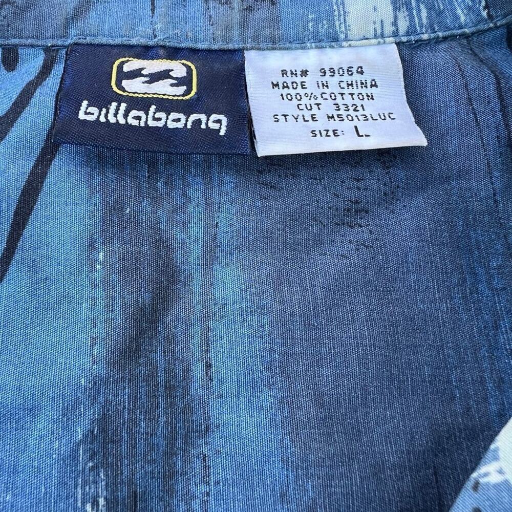 BILLABONG Button Down Cotton, Short Sleeve Blue Shirt, Men's size L - Picture 5 of 8